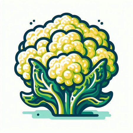 Cauliflower vector illustration. Cauliflower isolated on white background.のイラスト素材