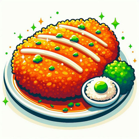 Illustration of a Japanese sushi on a plate with a white backgroundのイラスト素材