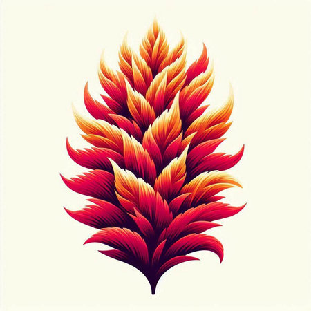 Flame of fire on a white background. Vector Illustration.のイラスト素材