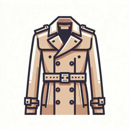 Vector illustration of coat. Isolated on white background. Cartoon style.のイラスト素材