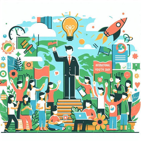 Flat design illustration concept of teamwork, brainstorming, business strategy.のイラスト素材
