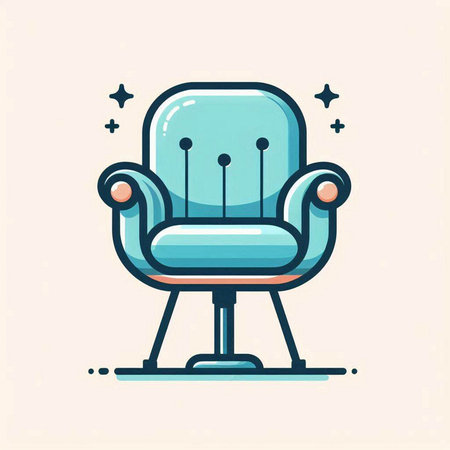 Comfortable armchair in flat line style. Vector illustration for your design.のイラスト素材