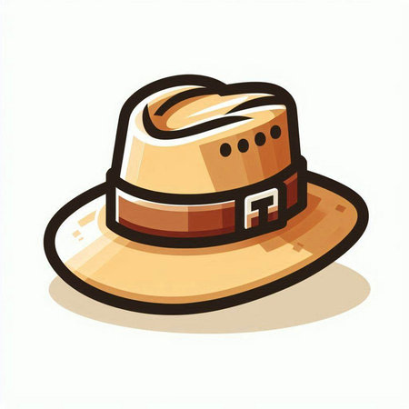 Illustration of a brown hat on a white background. Vector illustrationのイラスト素材