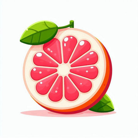 Grapefruit isolated on white background. Vector illustration in cartoon style.のイラスト素材