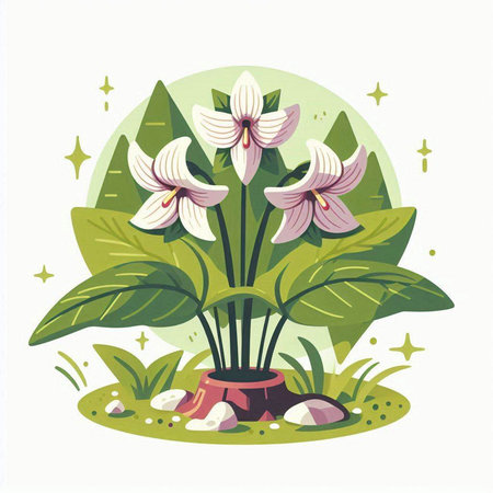 Flowers in a pot on a white background. Vector illustration.のイラスト素材