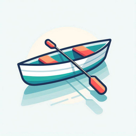 Illustration of a boat on a light background. Vector illustration.のイラスト素材