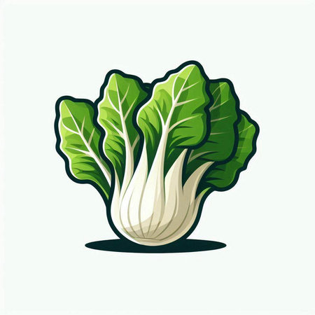 Illustration of a chinese cabbage isolated on a white background.のイラスト素材