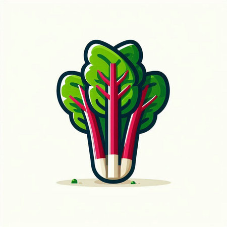 chinese rhubarb vector illustration isolated on white background. chard iconのイラスト素材