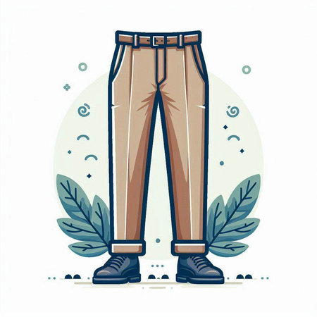 Men's fashion. Vector illustration of men's pants. Cartoon style.のイラスト素材