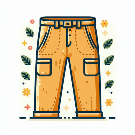 Trousers. Vector illustration isolated on a white background. Flat style.のイラスト素材