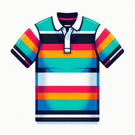 Colored polo shirt isolated on white background. Vector illustration.のイラスト素材
