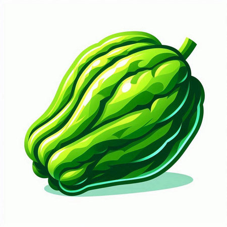 Illustration of a bitter melon on a white background - vectorのイラスト素材