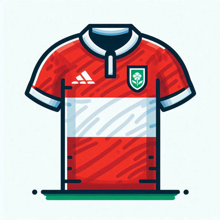 Soccer jersey with the colors of the Poland flag. Vector illustrationのイラスト素材