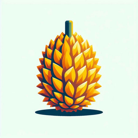 Durian tropical fruit, vector illustration on white background. Exotic tropical fruit.のイラスト素材