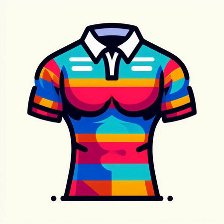 Colored shirt with stripes on a white background. Vector illustration.のイラスト素材