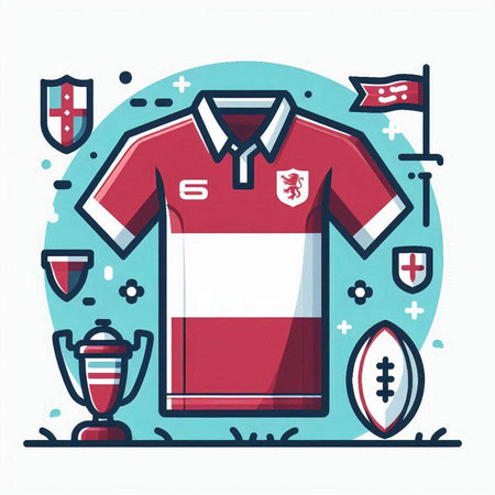 Soccer jersey with flag of Austria. Vector illustration in flat styleのイラスト素材