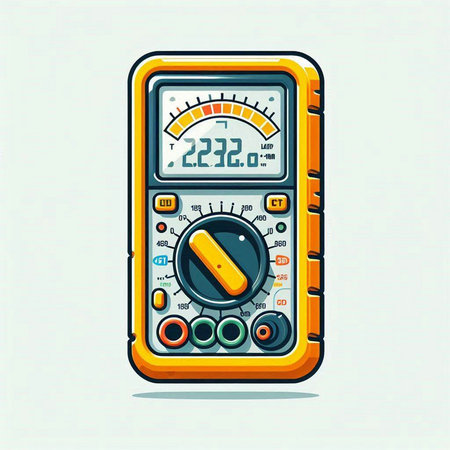 Electronic multimeter. Vector illustration of an electric multimeter.のイラスト素材