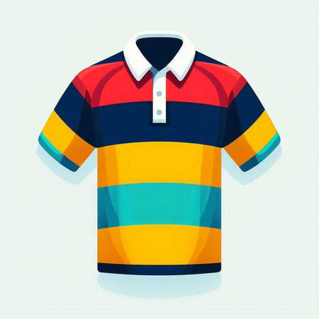 Colorful polo shirt on a white background. Vector illustration.のイラスト素材