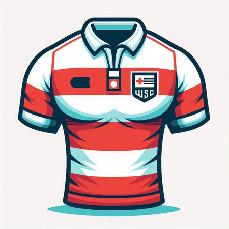 Soccer jersey with the emblem of the team. Vector illustration.のイラスト素材