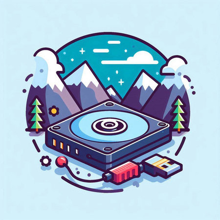 Music and technology concept. Vector illustration in flat thin line style.のイラスト素材