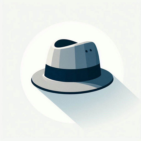 Illustration of a hat with a shadow on a white background.のイラスト素材
