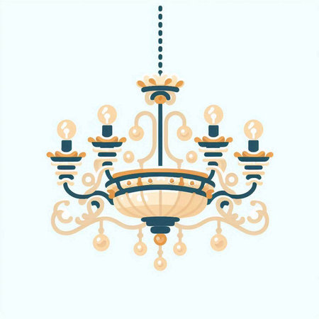 Chrystal chandelier. Vector illustration for your design.のイラスト素材