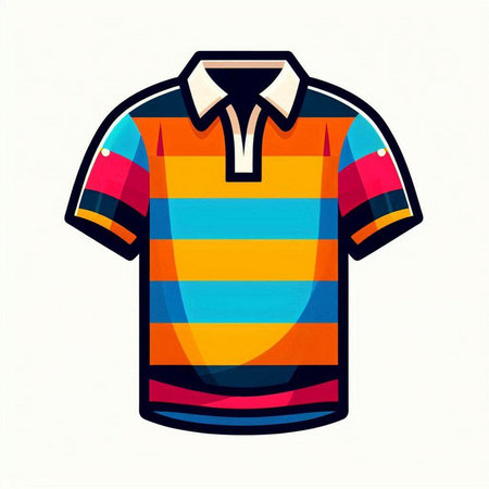 Colored polo shirt isolated on white background. Vector illustration.のイラスト素材