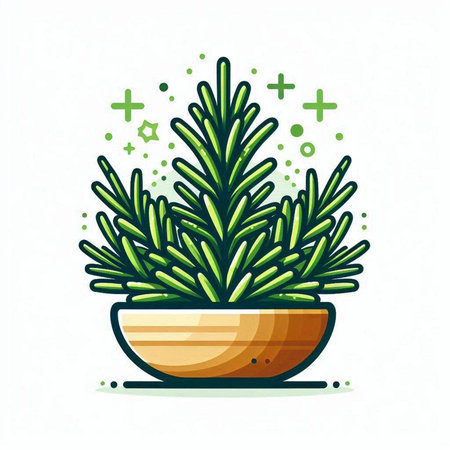 Pine tree in pot vector illustration isolated on white background. Cute pine tree in a pot.のイラスト素材