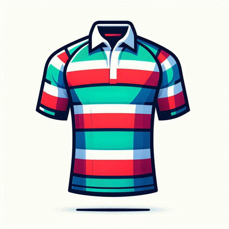 Colorful striped polo shirt vector illustration isolated on white background.のイラスト素材
