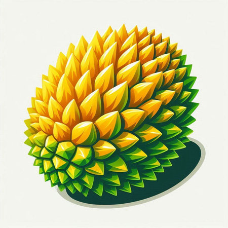 Fruit of durian isolated on white background. Vector illustration.のイラスト素材