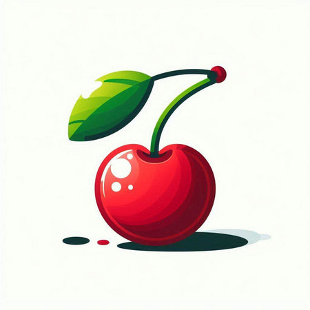Cherry vector illustration. Isolated on white background. Eps 10.のイラスト素材