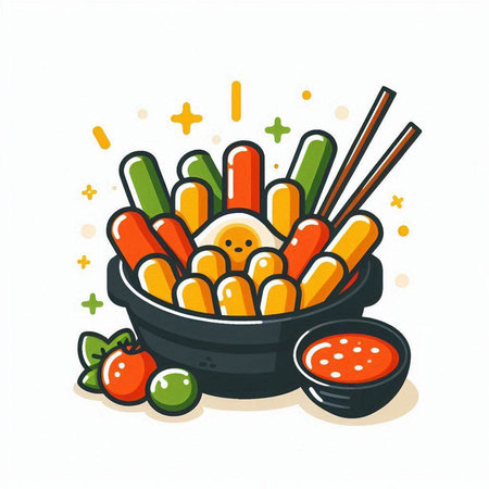 Illustration of japanese food isolated on a white background.のイラスト素材