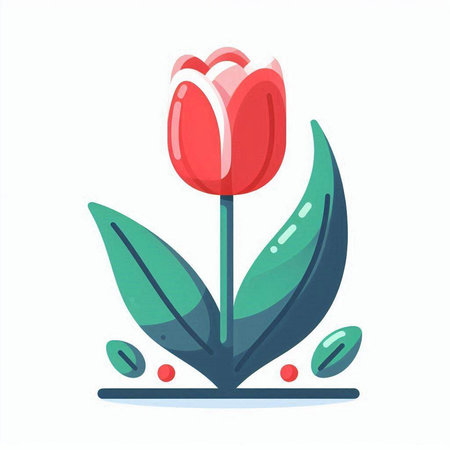 Tulip flower isolated on a white background. Vector illustration.のイラスト素材