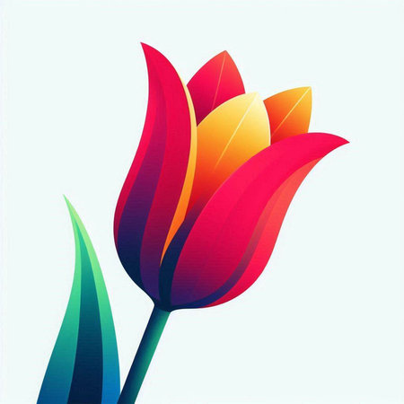 Colorful tulip flower vector illustration on blue background. EPS10のイラスト素材