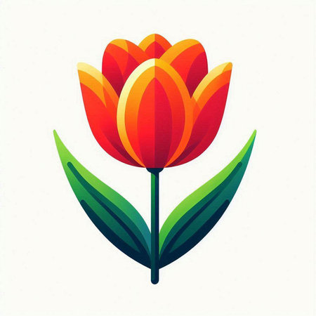 Tulip flower icon. Vector illustration. Isolated on white background.のイラスト素材