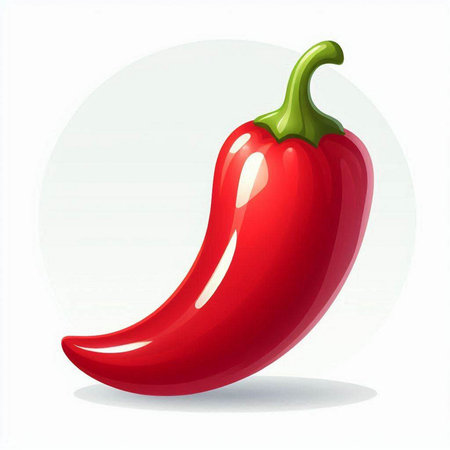 Illustration of a red hot chili pepper on a white background.のイラスト素材