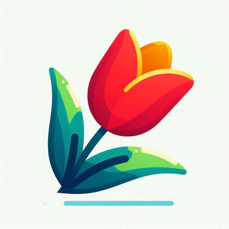 Tulip flowers. Colorful vector illustration in flat style.のイラスト素材