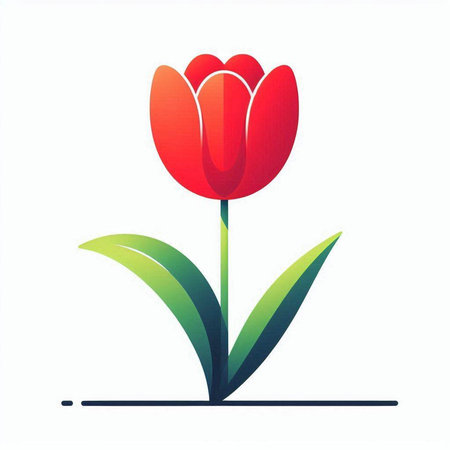 Tulip flower icon isolated on white background. Vector illustration.のイラスト素材