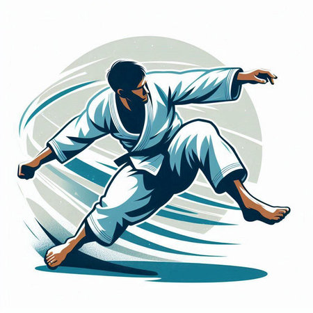 Karate man. Martial arts. Vector illustration for your design.のイラスト素材