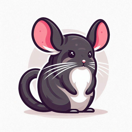 Cute little mouse on white background. Vector cartoon character illustration.のイラスト素材