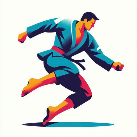 Running man. Vector illustration of a sportsman running in motion.のイラスト素材