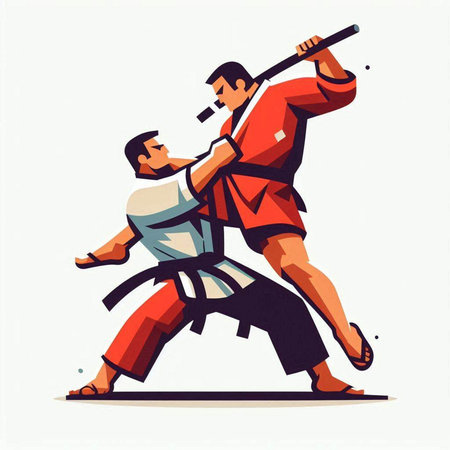 Tae Kwon Do, Korean martial art, vector illustration.のイラスト素材