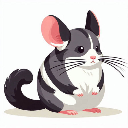 Vector image of a cute little mouse isolated on a white background.のイラスト素材