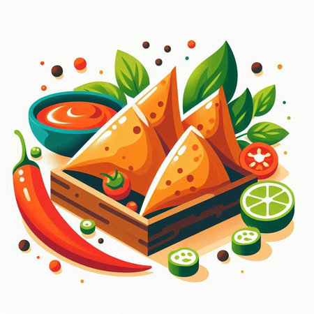 Mexican food. Vector illustration of traditional mexican food.のイラスト素材