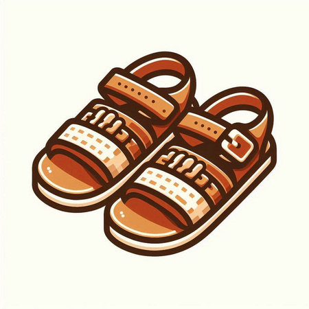 Children's sandals isolated on white background. Vector illustration. Eps 10.のイラスト素材