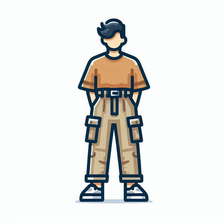 Man in military uniform. Vector illustration in doodle style.のイラスト素材