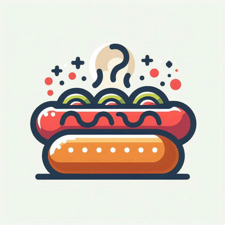 Hot dog icon. Fast food symbol. Modern flat style vector illustration.のイラスト素材
