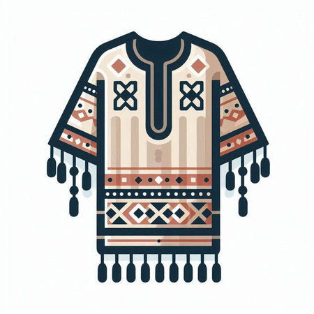 Native american indian clothing isolated on white background. Vector illustration.のイラスト素材