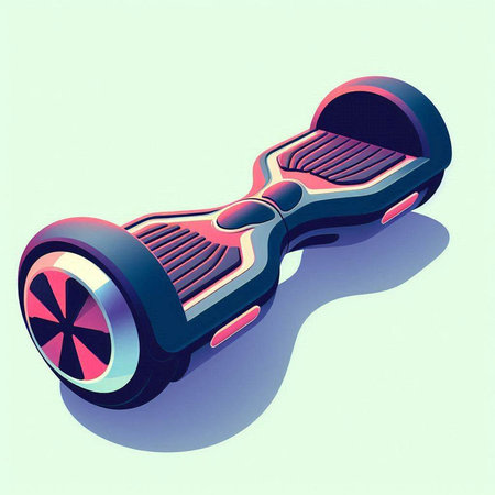 Closeup of hoverboard or self-balancing electric scooterのイラスト素材