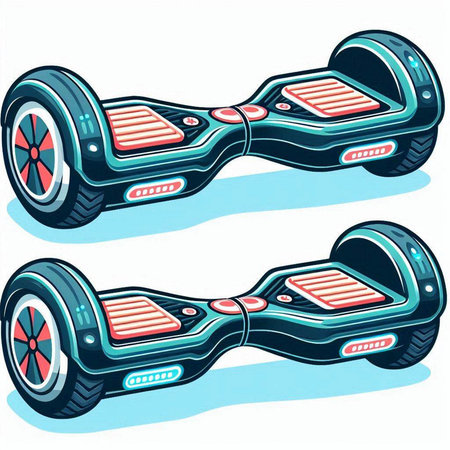 Skateboard or self-balancing electric scooter, vector illustrationのイラスト素材